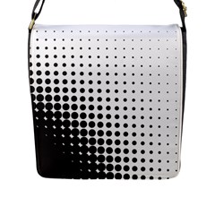 Comic Dots Polka Black White Flap Messenger Bag (l)  by Mariart