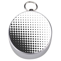 Comic Dots Polka Black White Silver Compasses