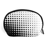 Comic Dots Polka Black White Accessory Pouches (Large)  Front