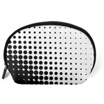 Comic Dots Polka Black White Accessory Pouches (Large)  Back