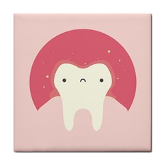 Sad Tooth Pink Tile Coasters by Mariart