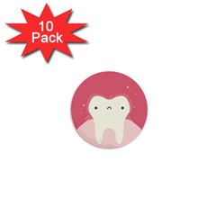 Sad Tooth Pink 1  Mini Buttons (10 Pack) 