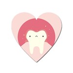 Sad Tooth Pink Heart Magnet Front