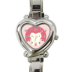 Sad Tooth Pink Heart Italian Charm Watch by Mariart