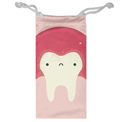 Sad Tooth Pink Jewelry Bag by Mariart