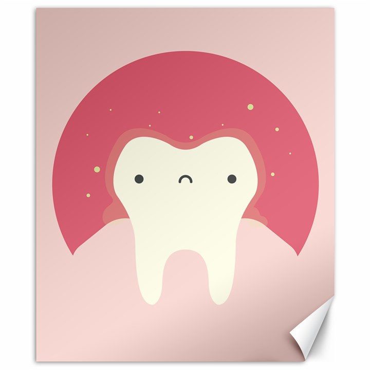 Sad Tooth Pink Canvas 8  x 10 