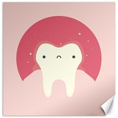 Sad Tooth Pink Canvas 16  X 16   by Mariart