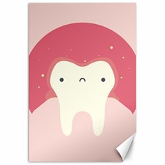 Sad Tooth Pink Canvas 20  X 30   by Mariart