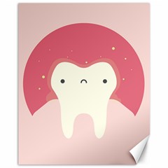 Sad Tooth Pink Canvas 11  X 14   by Mariart