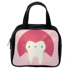 Sad Tooth Pink Classic Handbags (one Side) by Mariart