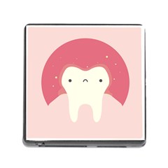 Sad Tooth Pink Memory Card Reader (square) by Mariart