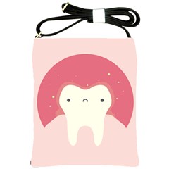 Sad Tooth Pink Shoulder Sling Bags by Mariart