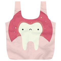 Sad Tooth Pink Full Print Recycle Bags (l) 