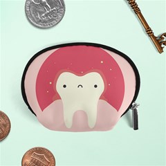 Sad Tooth Pink Accessory Pouches (small)  by Mariart