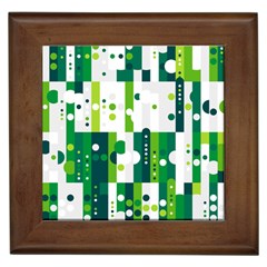 Generative Art Experiment Rectangular Circular Shapes Polka Green Vertical Framed Tiles by Mariart