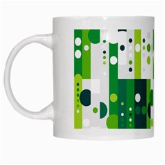 Generative Art Experiment Rectangular Circular Shapes Polka Green Vertical White Mugs by Mariart