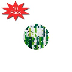 Generative Art Experiment Rectangular Circular Shapes Polka Green Vertical 1  Mini Magnet (10 Pack)  by Mariart