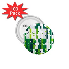 Generative Art Experiment Rectangular Circular Shapes Polka Green Vertical 1 75  Buttons (100 Pack) 