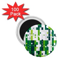 Generative Art Experiment Rectangular Circular Shapes Polka Green Vertical 1 75  Magnets (100 Pack)  by Mariart