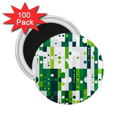 Generative Art Experiment Rectangular Circular Shapes Polka Green Vertical 2 25  Magnets (100 Pack)  by Mariart