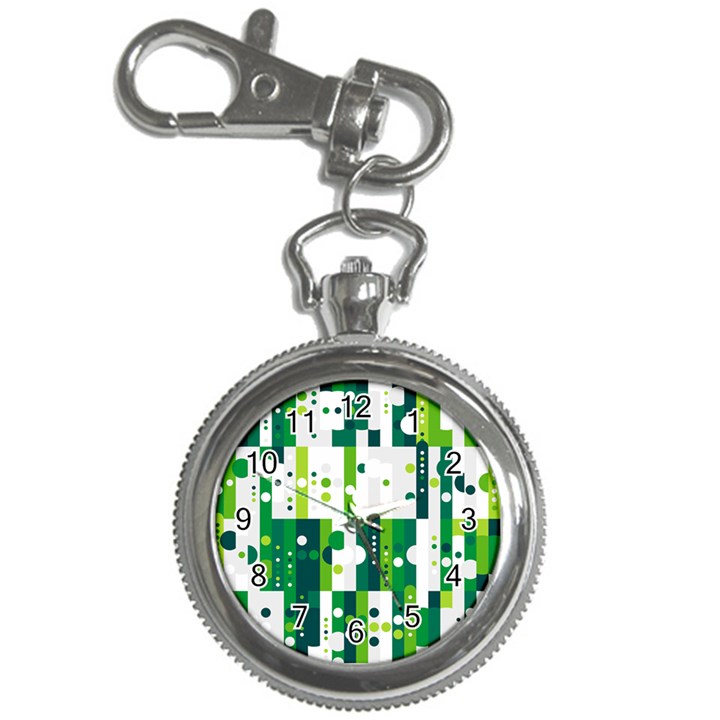 Generative Art Experiment Rectangular Circular Shapes Polka Green Vertical Key Chain Watches