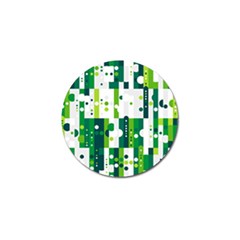 Generative Art Experiment Rectangular Circular Shapes Polka Green Vertical Golf Ball Marker by Mariart