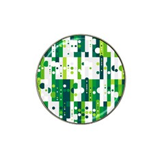 Generative Art Experiment Rectangular Circular Shapes Polka Green Vertical Hat Clip Ball Marker (10 Pack) by Mariart