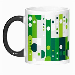 Generative Art Experiment Rectangular Circular Shapes Polka Green Vertical Morph Mugs by Mariart