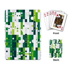 Generative Art Experiment Rectangular Circular Shapes Polka Green Vertical Playing Card by Mariart