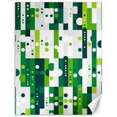 Generative Art Experiment Rectangular Circular Shapes Polka Green Vertical Canvas 12  X 16   by Mariart