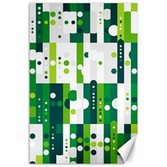 Generative Art Experiment Rectangular Circular Shapes Polka Green Vertical Canvas 24  X 36  by Mariart