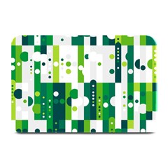 Generative Art Experiment Rectangular Circular Shapes Polka Green Vertical Plate Mats by Mariart