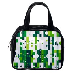 Generative Art Experiment Rectangular Circular Shapes Polka Green Vertical Classic Handbags (one Side) by Mariart