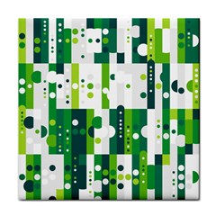 Generative Art Experiment Rectangular Circular Shapes Polka Green Vertical Face Towel by Mariart