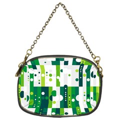 Generative Art Experiment Rectangular Circular Shapes Polka Green Vertical Chain Purses (two Sides)  by Mariart