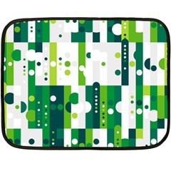 Generative Art Experiment Rectangular Circular Shapes Polka Green Vertical Fleece Blanket (mini) by Mariart