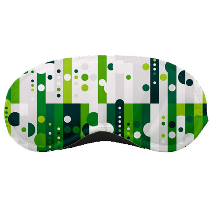 Generative Art Experiment Rectangular Circular Shapes Polka Green Vertical Sleeping Masks