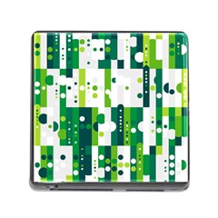 Generative Art Experiment Rectangular Circular Shapes Polka Green Vertical Memory Card Reader (square) by Mariart