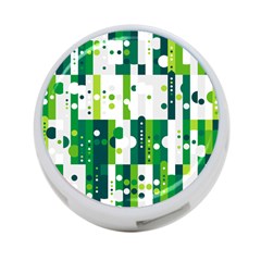 Generative Art Experiment Rectangular Circular Shapes Polka Green Vertical 4-port Usb Hub (one Side) by Mariart