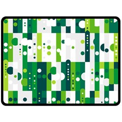 Generative Art Experiment Rectangular Circular Shapes Polka Green Vertical Fleece Blanket (large)  by Mariart