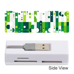 Generative Art Experiment Rectangular Circular Shapes Polka Green Vertical Memory Card Reader (stick)  by Mariart