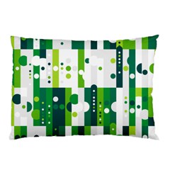 Generative Art Experiment Rectangular Circular Shapes Polka Green Vertical Pillow Case (two Sides) by Mariart