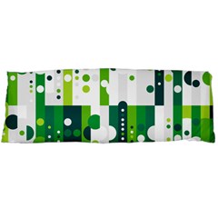 Generative Art Experiment Rectangular Circular Shapes Polka Green Vertical Body Pillow Case (dakimakura) by Mariart