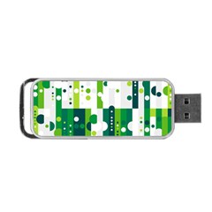 Generative Art Experiment Rectangular Circular Shapes Polka Green Vertical Portable Usb Flash (two Sides) by Mariart