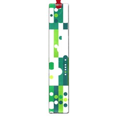 Generative Art Experiment Rectangular Circular Shapes Polka Green Vertical Large Book Marks by Mariart