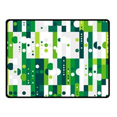 Generative Art Experiment Rectangular Circular Shapes Polka Green Vertical Double Sided Fleece Blanket (small)  by Mariart