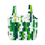 Generative Art Experiment Rectangular Circular Shapes Polka Green Vertical Full Print Recycle Bags (M)  Back