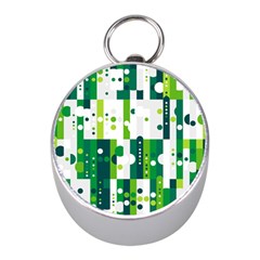 Generative Art Experiment Rectangular Circular Shapes Polka Green Vertical Mini Silver Compasses by Mariart