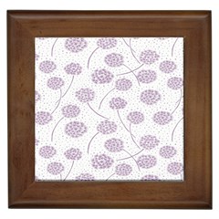 Purple Tulip Flower Floral Polkadot Polka Spot Framed Tiles by Mariart