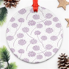 Purple Tulip Flower Floral Polkadot Polka Spot Ornament (round) by Mariart